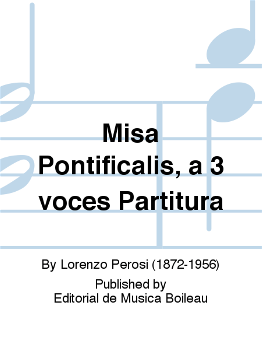 Misa Pontificalis, a 3 voces Partitura