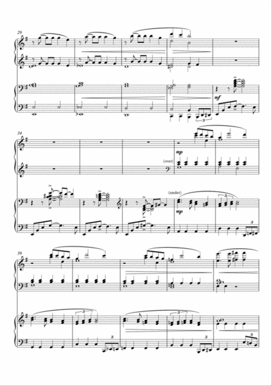 Three Kings Blues, for piano duet variations on the Christmas carol 
