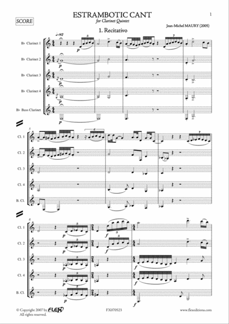 Estrambotic Cant Clarinet Quintet scores gallery preview page 2