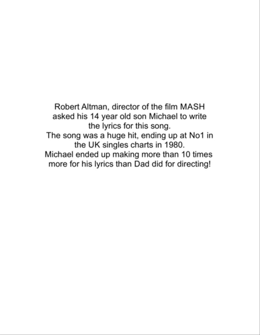 Song From M*a*s*h (suicide Is Painless) Piano Solo scores gallery preview page 2