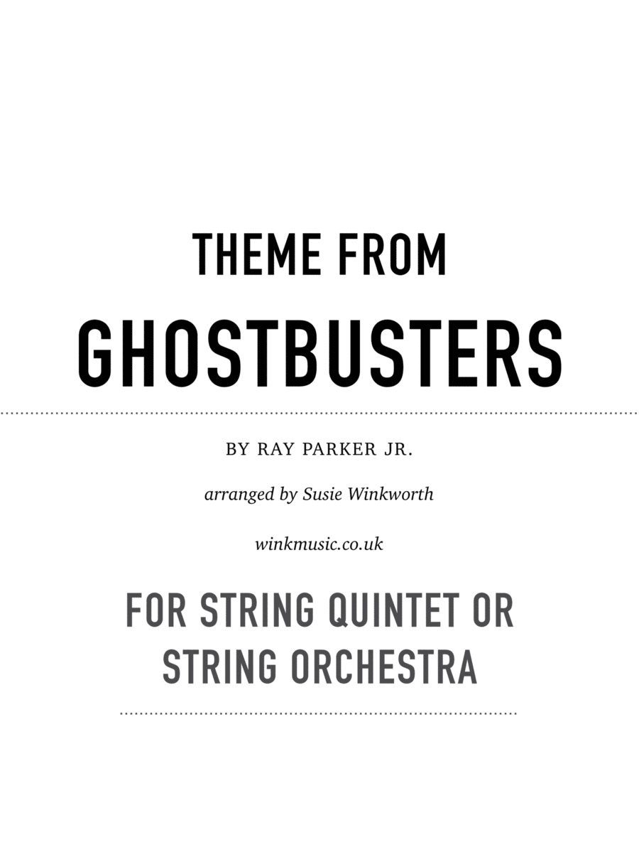 Ghostbusters String Quintet scores gallery preview page 1