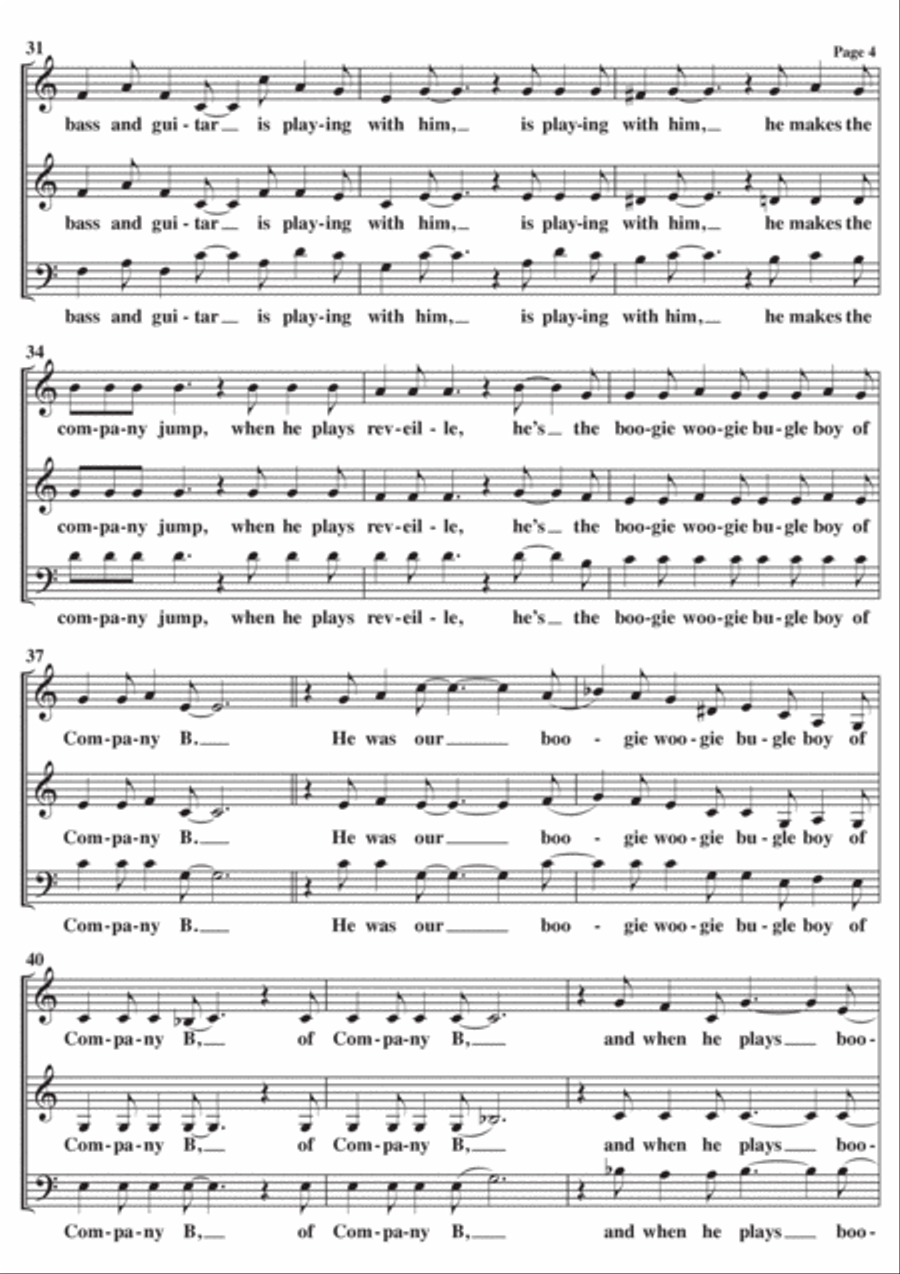 Boogie Woogie Bugle Boy 3-Part scores gallery preview page 4