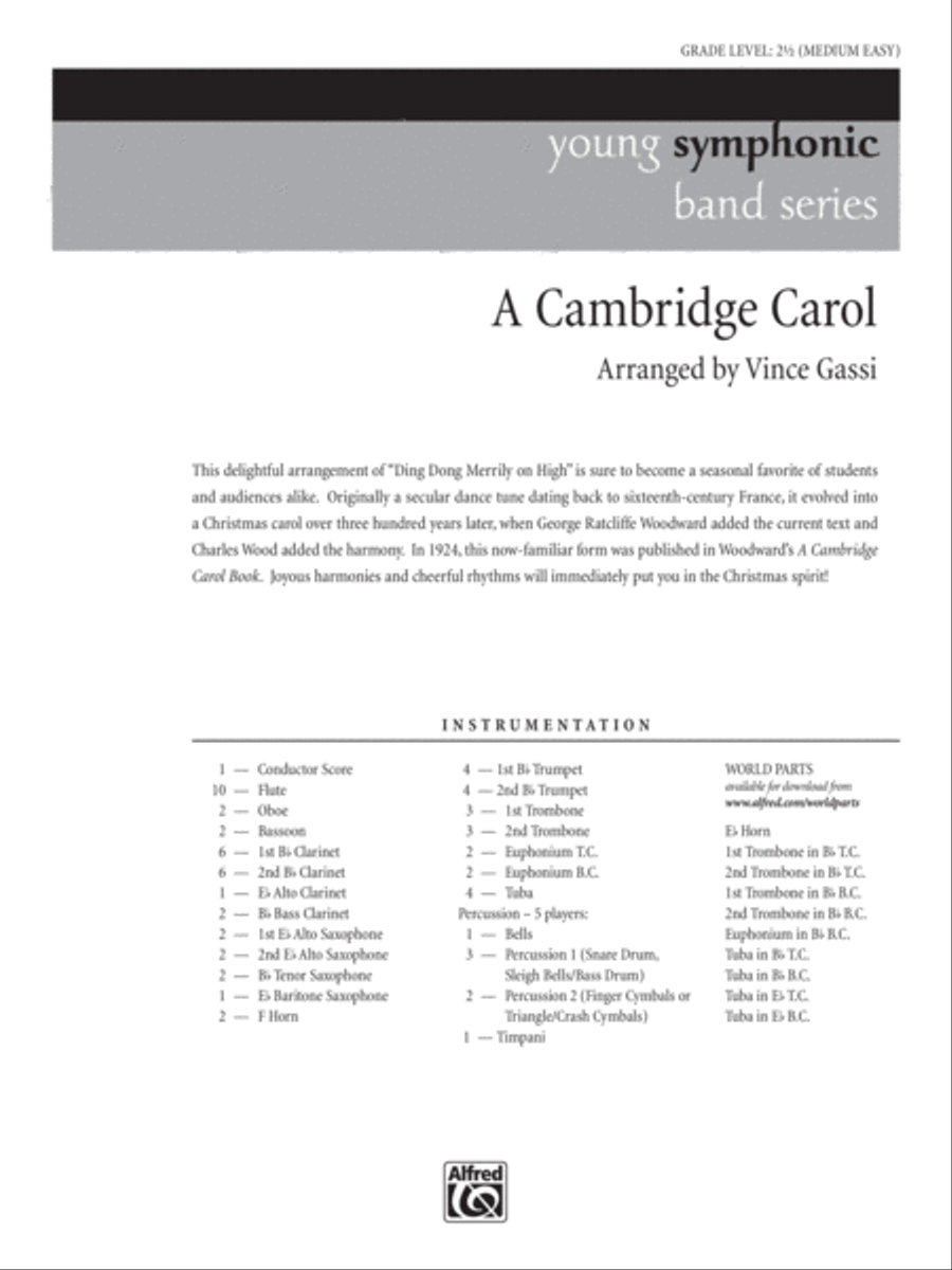 A Cambridge Carol: Score Concert Band scores gallery preview page 1