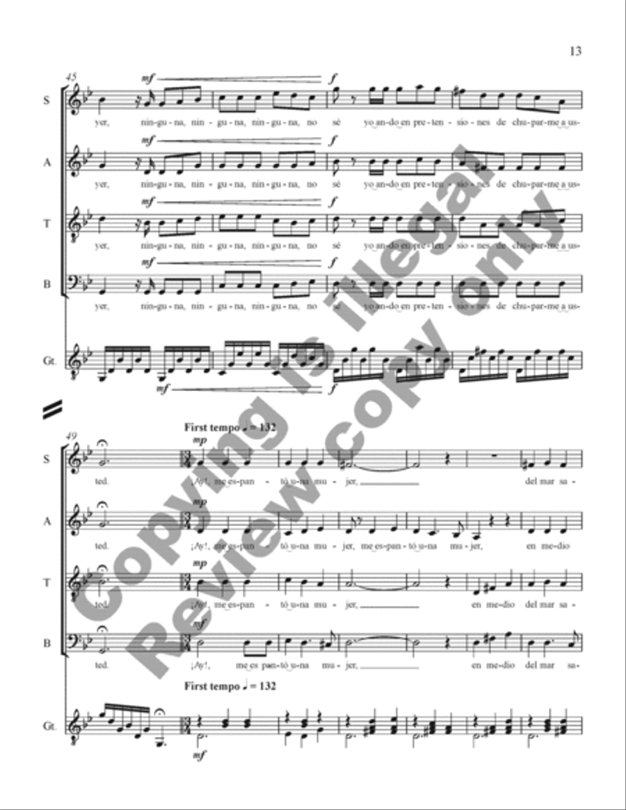 Three Mexican Folk Songs Three Mexican Folk Songs 4-Part scores gallery preview page 12