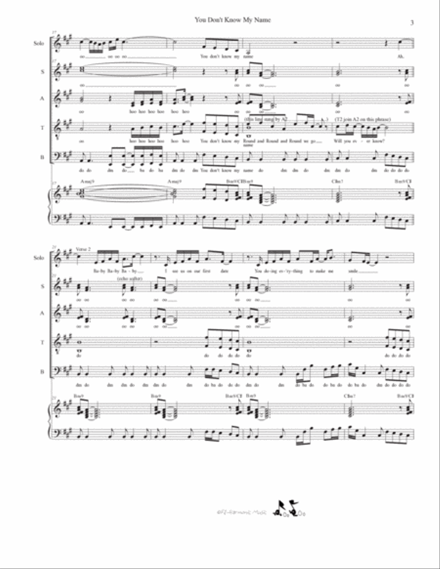 You Don't Know My Name Divisi scores gallery preview page 3