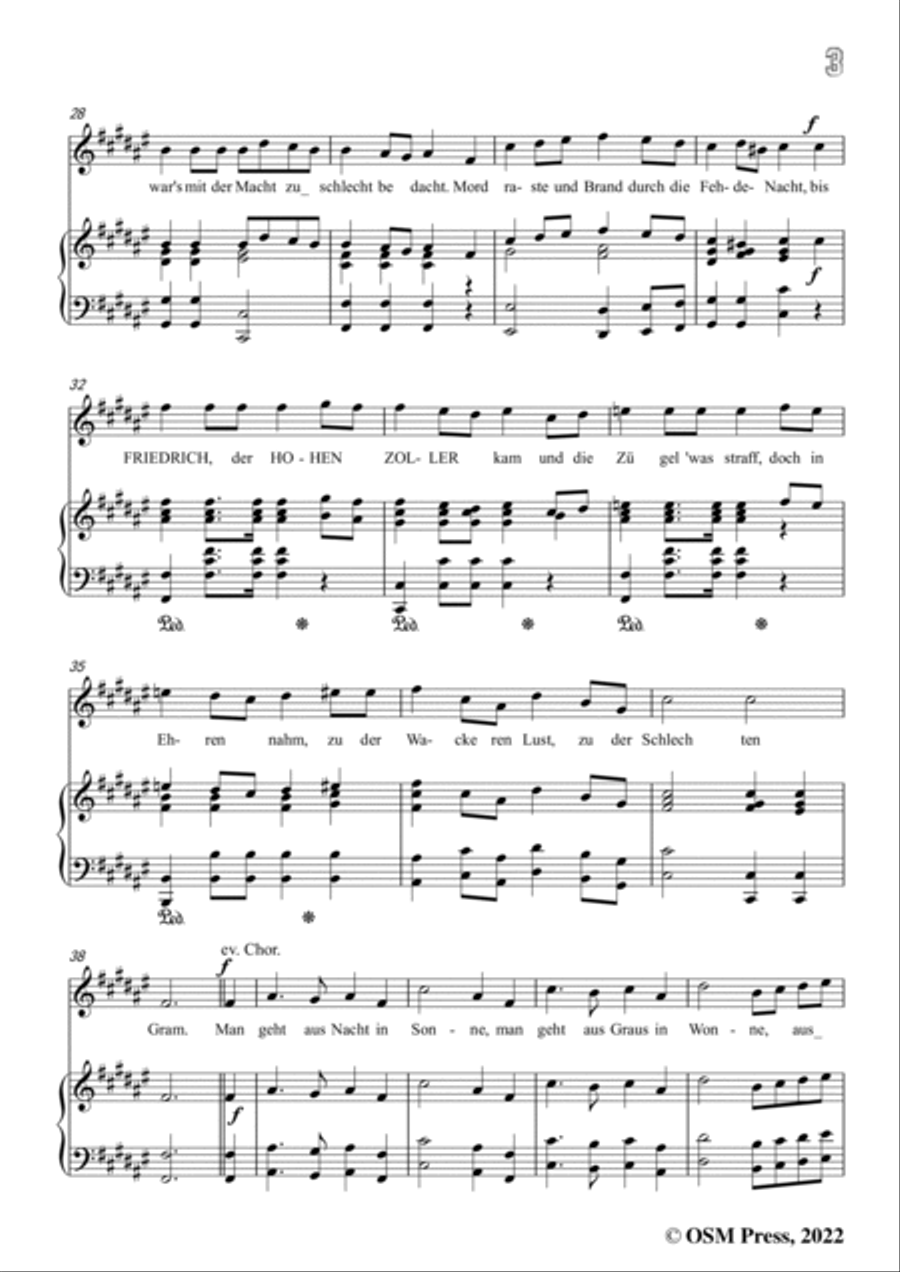 Loewe-Ein Preussenlied,in F sharp Major,for Voice and Piano Voice Solo scores gallery preview page 5