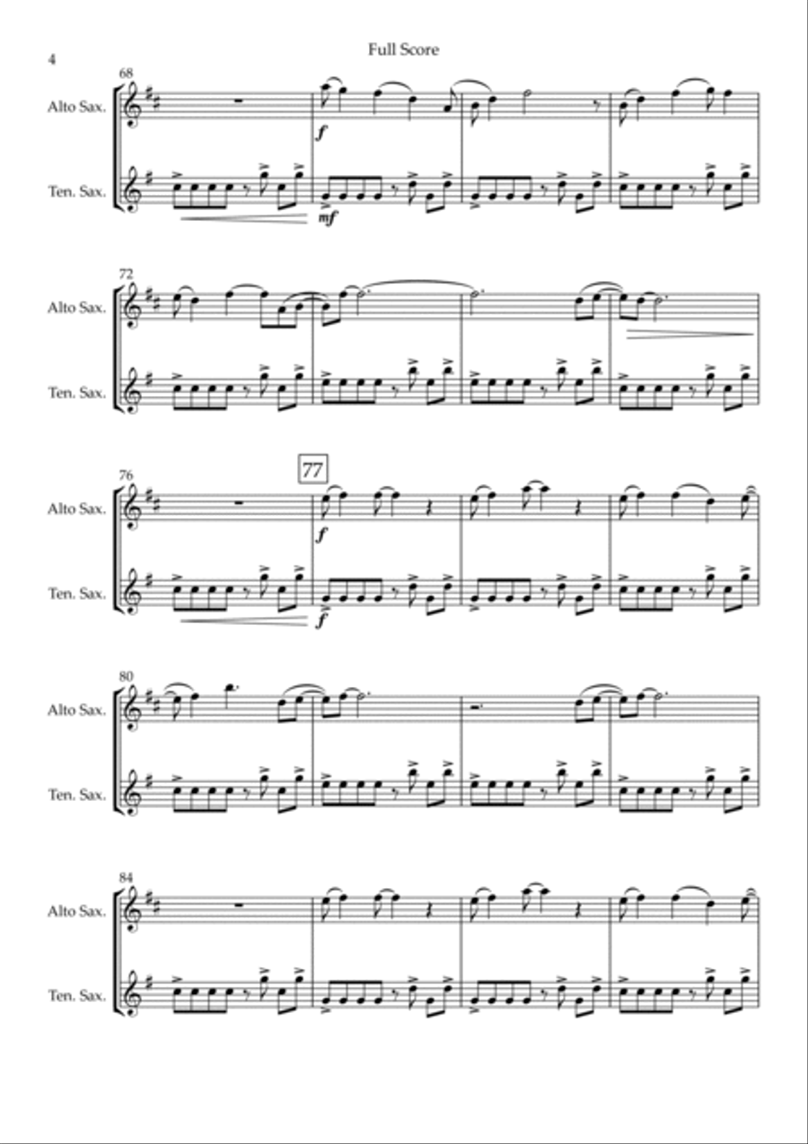Without You Without You Tenor Saxophone scores gallery preview page 4