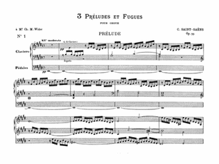 Saint-Saëns: Three Preludes and Fugues, Op. 99