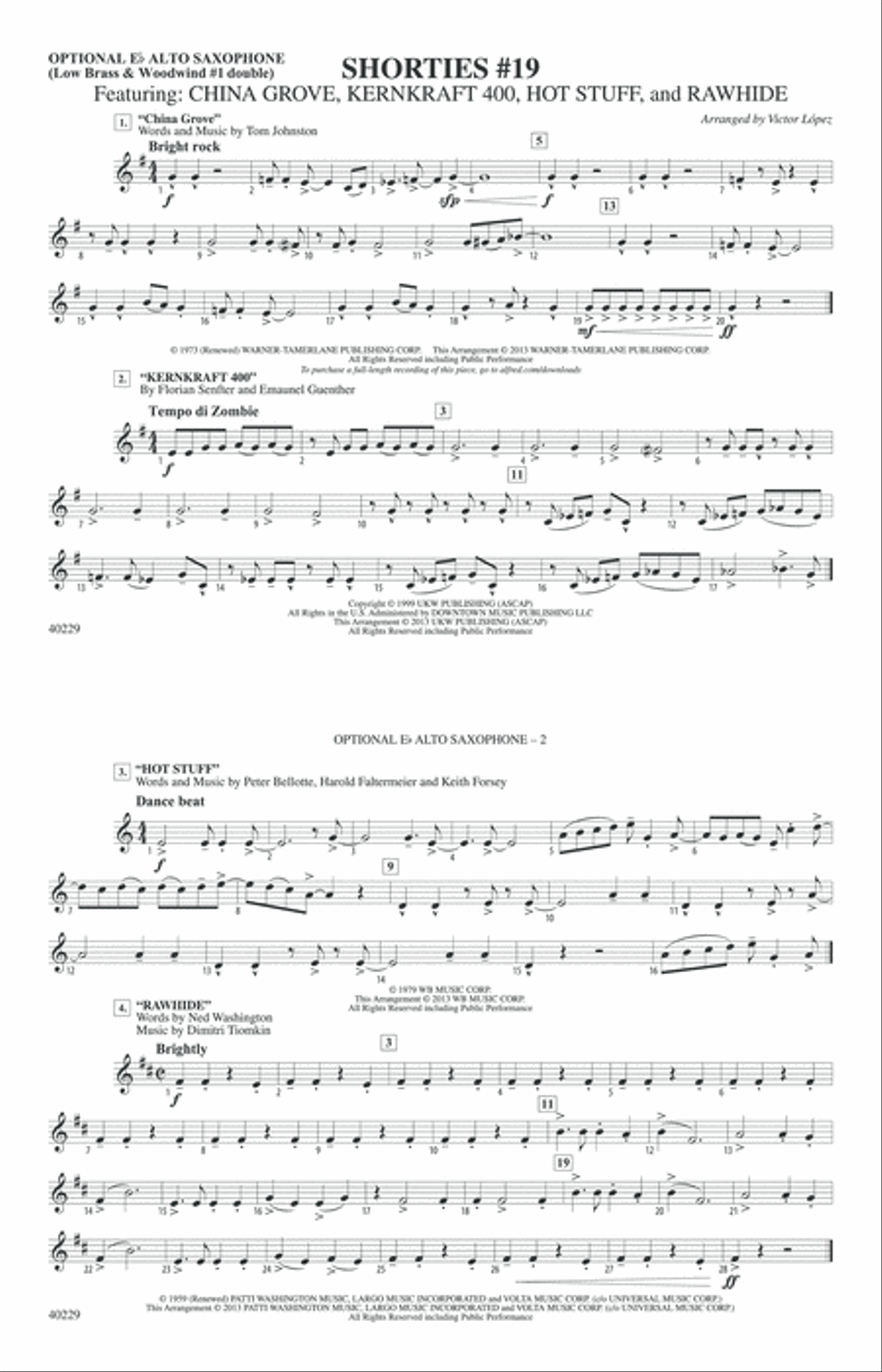 Shorties #19: Optional Alto Sax Marching Band scores gallery preview page 1