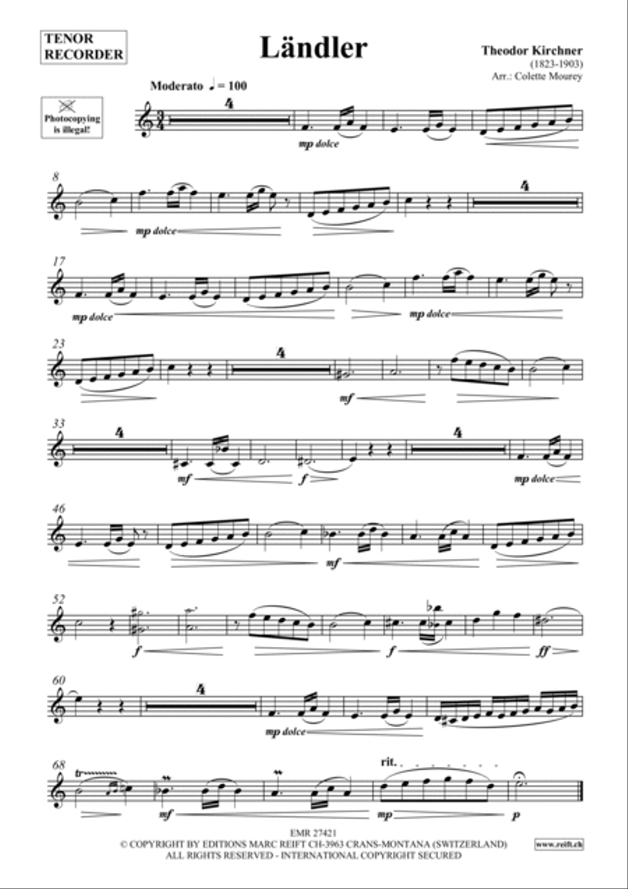 Landler Tenor Recorder scores gallery preview page 2