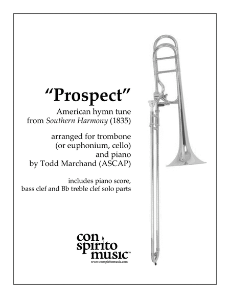 "Prospect" American hymn tune - trombone (euphonium, cello), piano image number null