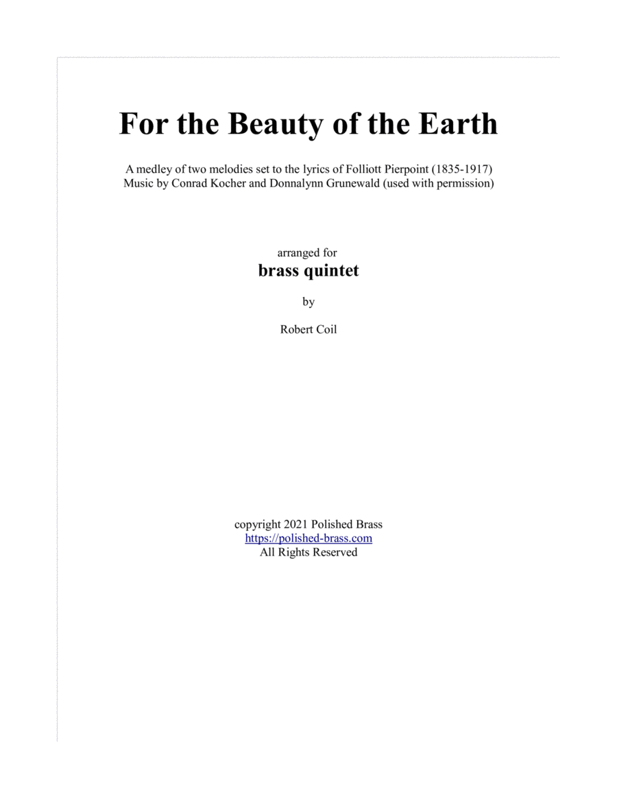 For the Beauty of the Earth (Brass Quintet) image number null