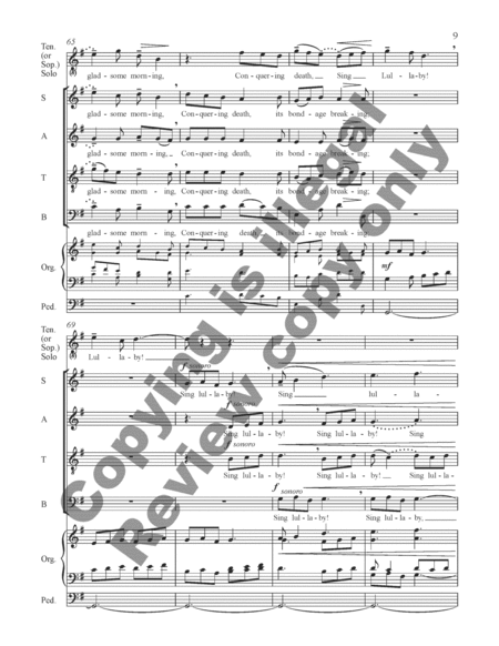 Sing Lullaby (Organ/Choral Score) image number null