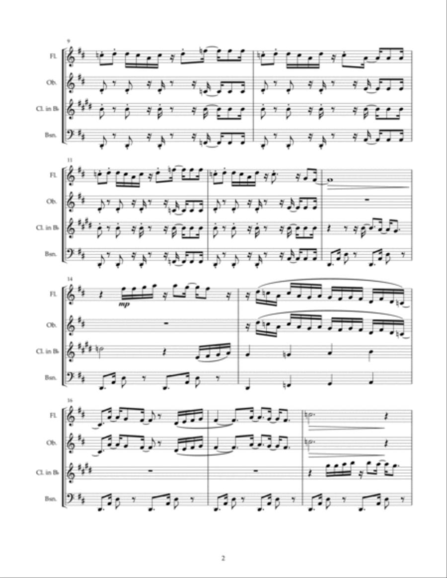 Love is the Sound (woodwind quartet) Woodwind Quartet scores gallery preview page 2