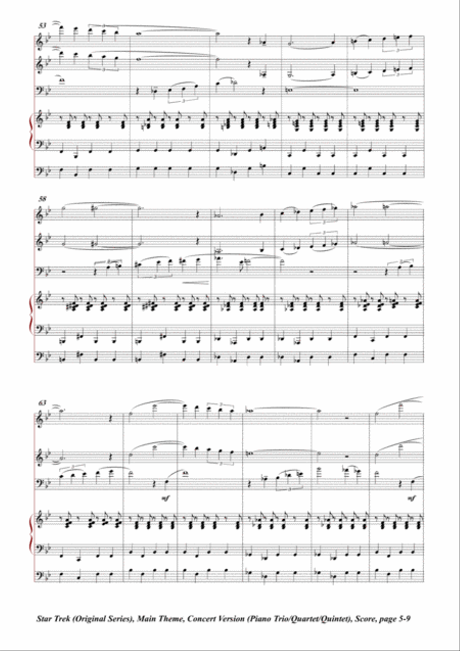 Star Trek Main Theme Piano Trio scores gallery preview page 5