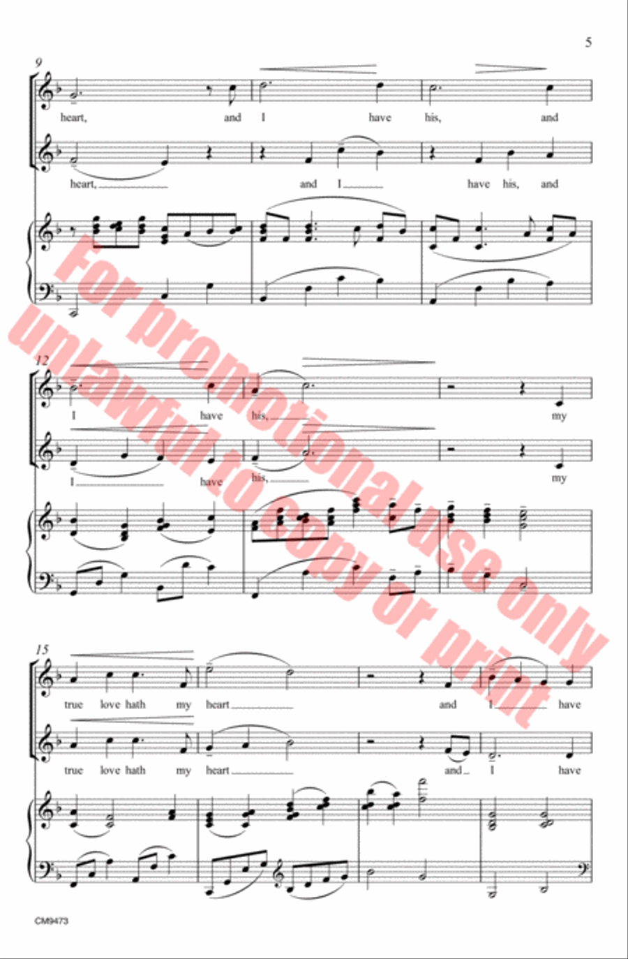 My True Love Hath My Heart SA scores gallery preview page 6