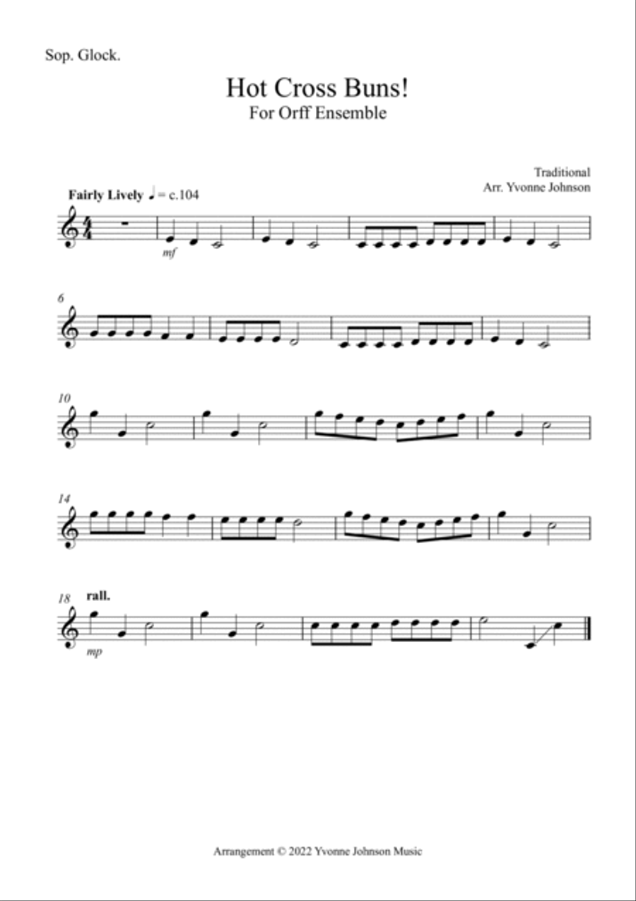 Hot Cross Buns! - For Orff Ensemble Percussion Ensemble scores gallery preview page 4