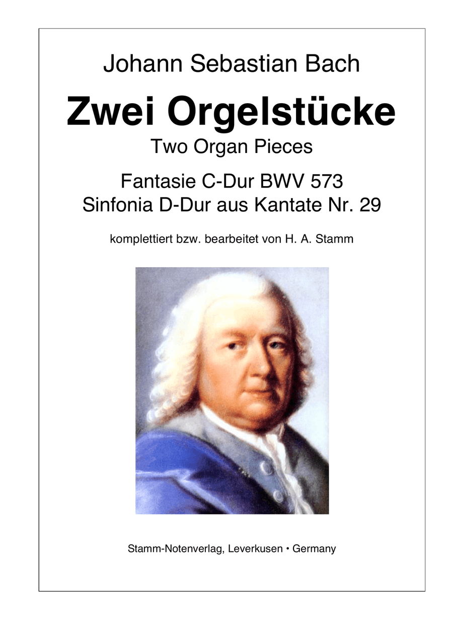 J. S. Bach Two Pieces for Organ (Fantasia C Major BWV 573 and Sinfonia D Major from Cantata No. 29) Organ Solo scores gallery preview page 5
