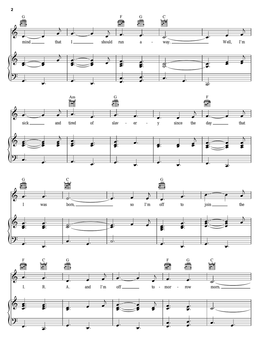 The Merry Ploughboy Piano, Vocal, Guitar scores gallery preview page 2