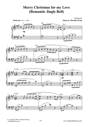 Merry Christmas for my Love (Romantic Jingle Bells) - Piano Solo in A Major