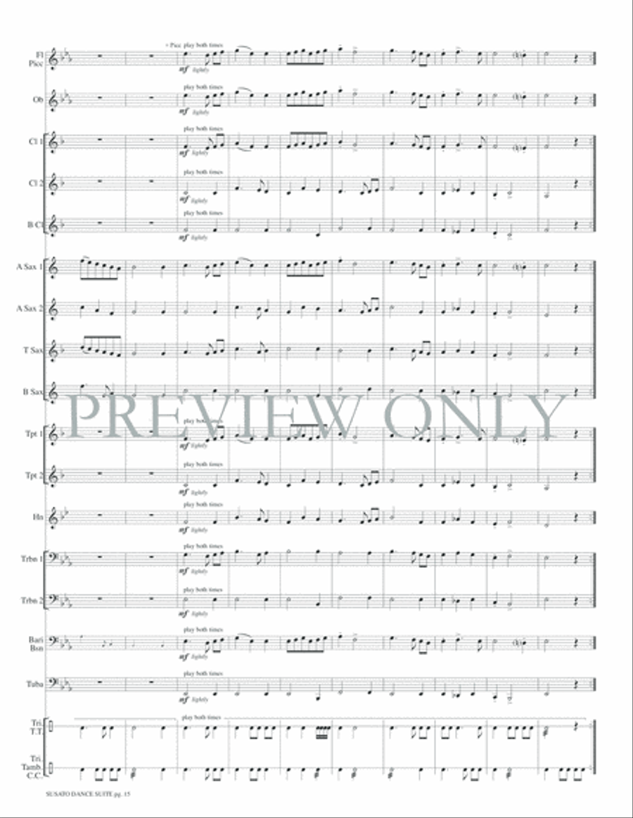 Susato Dance Suite (from Danserye) Concert Band scores gallery preview page 18