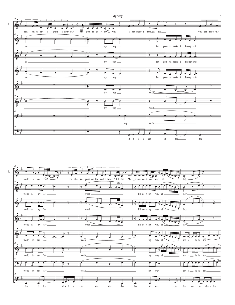 My Way My Way Divisi scores gallery preview page 3