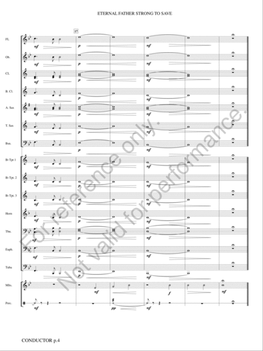 Eternal Father, Strong to Save Concert Band scores gallery preview page 5