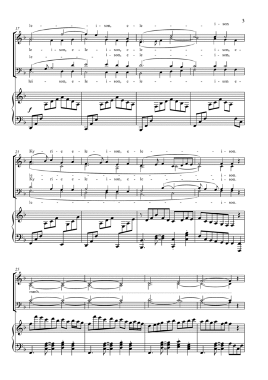 Missa gioiosa for 4prt mixed choir, piano or organ, bass, drums, keyboard ad lib. 4-Part scores gallery preview page 3