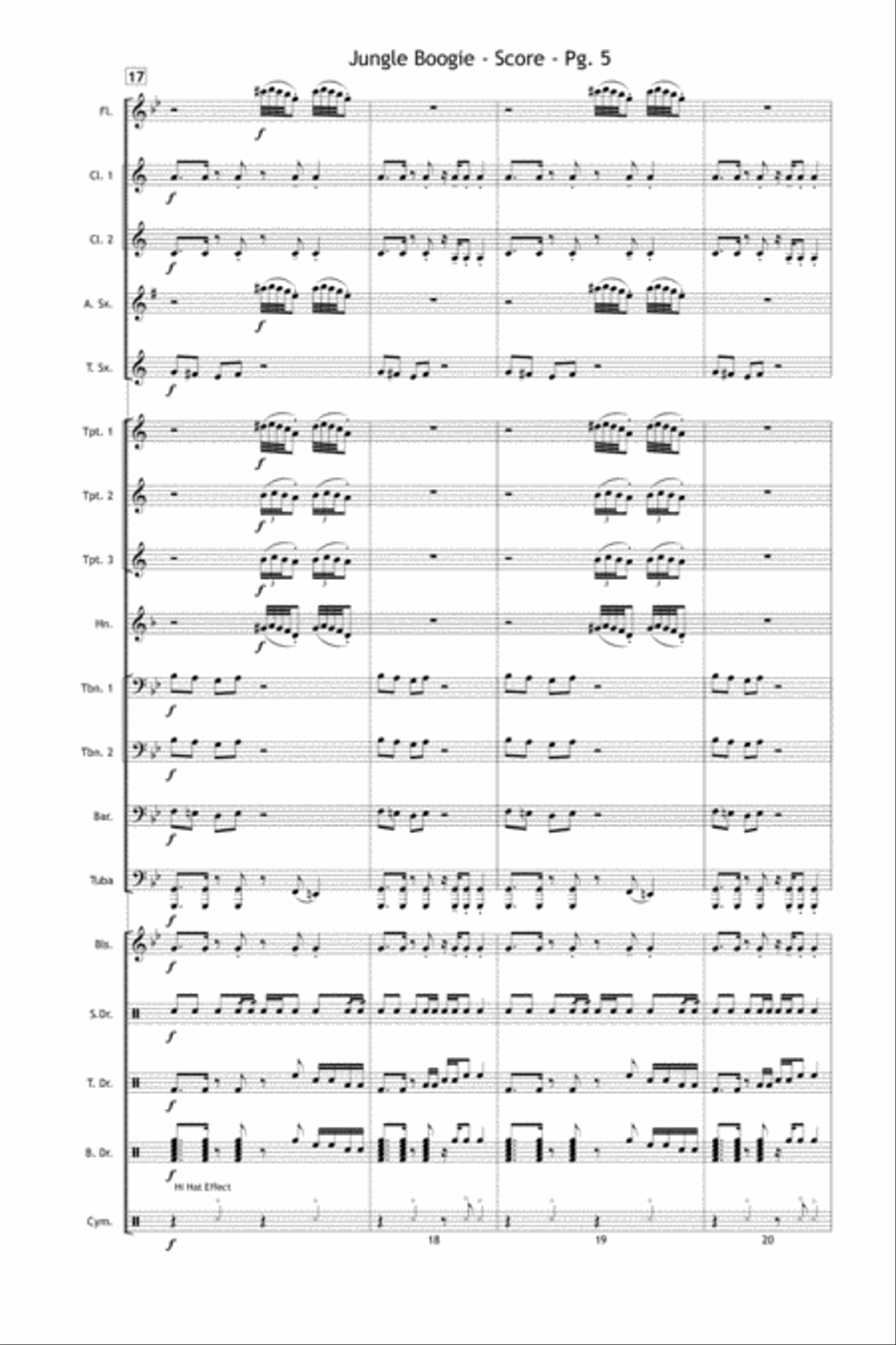 Jungle Boogie Jungle Boogie Marching Band scores gallery preview page 6