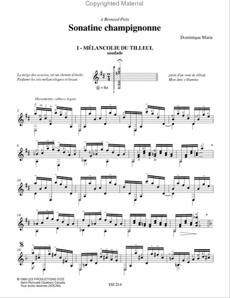 Sonatine champignonne Classical Guitar scores gallery preview page 2