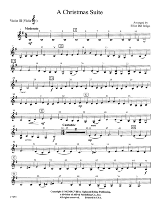 Book cover for A Christmas Suite: 3rd Violin (Viola [TC])