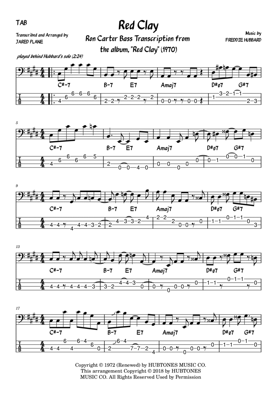 Red Clay Guitar Tablature scores gallery preview page 1
