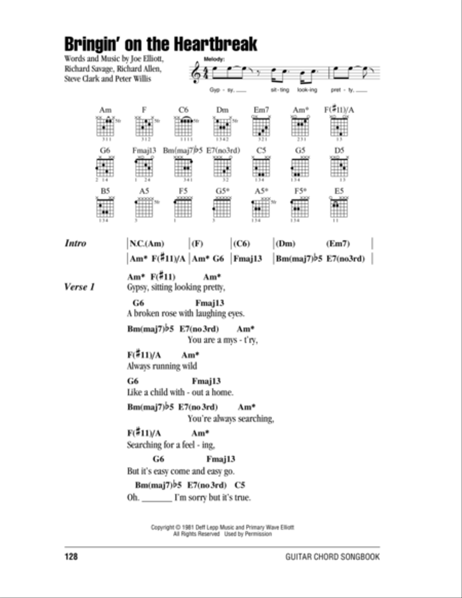 Bringin' On The Heartbreak Acoustic Guitar scores gallery preview page 1