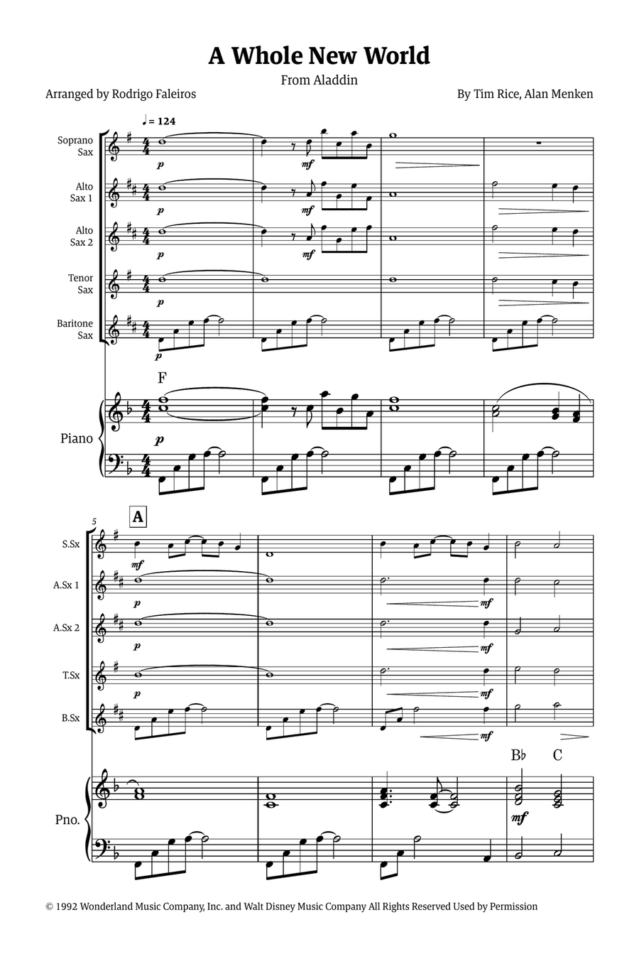 A Whole New World Small Ensemble scores gallery preview page 1
