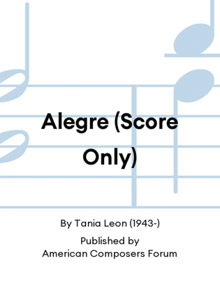 Book cover for Alegre (Score Only)