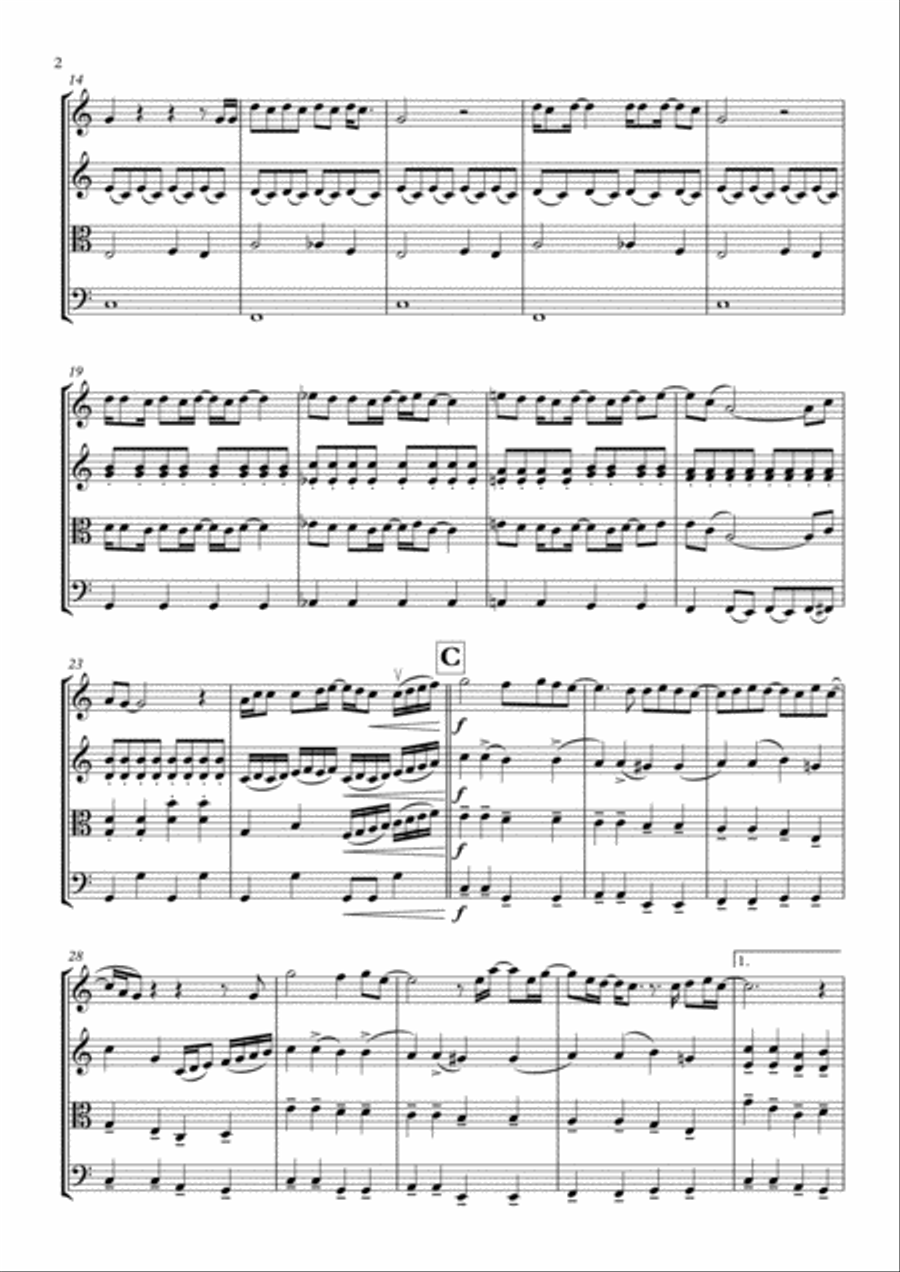 Don't Look Back In Anger String Quartet scores gallery preview page 4