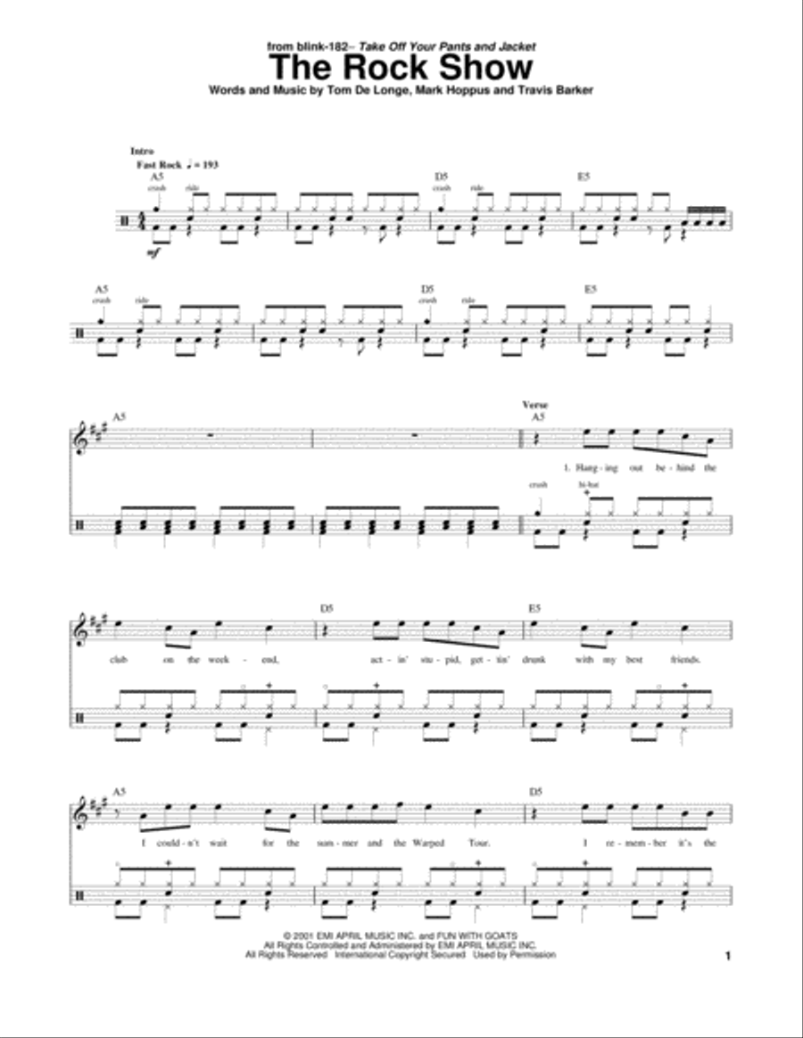 The Rock Show Drum Set scores gallery preview page 1