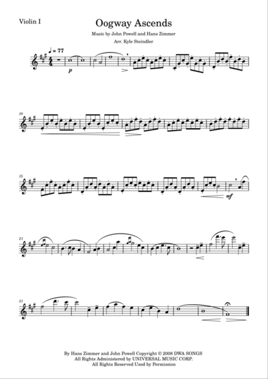 Oogway Ascends String Quartet scores gallery preview page 4