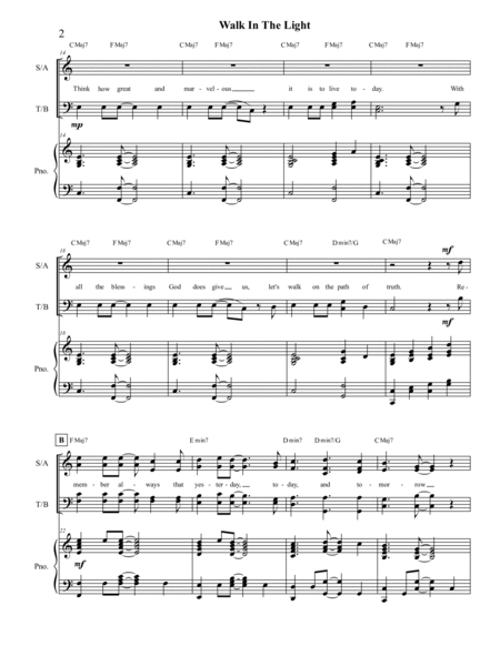 Walk In The Light - SATB Choir image number null