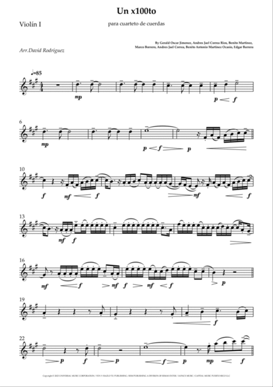 Un X100to String Quartet scores gallery preview page 6