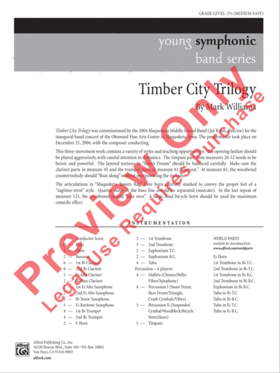 Timber City Trilogy Concert Band scores gallery preview page 2
