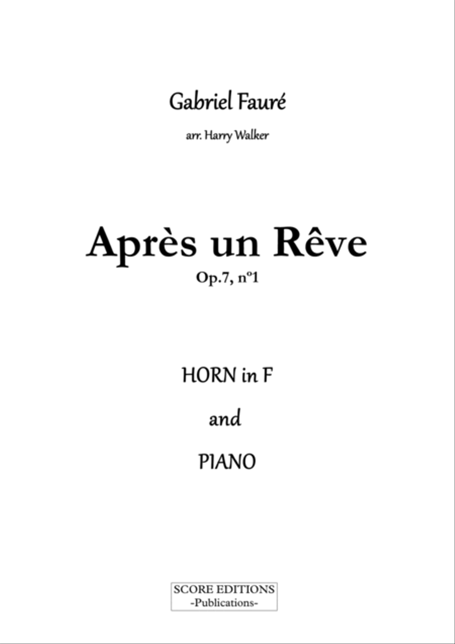 Après un rêve (Fauré) for Horn in F and Piano Piano scores gallery preview page 2