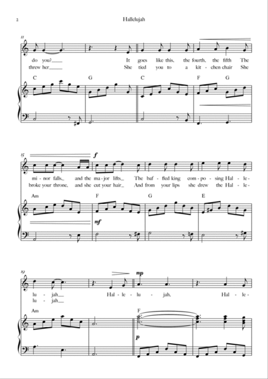 Hallelujah Voice scores gallery preview page 2