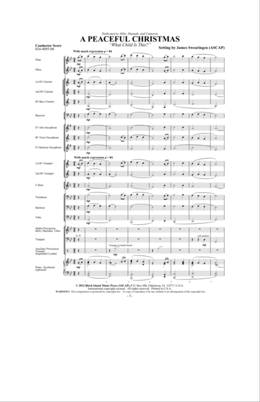 A Peaceful Christmas Concert Band scores gallery preview page 2
