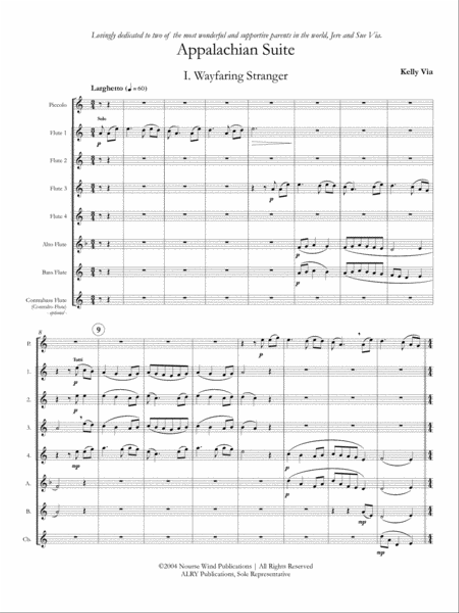 Appalachian Suite for Flute Choir Flute Choir scores gallery preview page 2