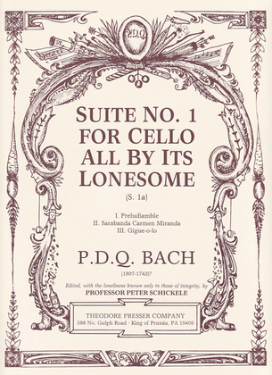Book cover for Suite No. 1 for Cello All By Its Lonesome