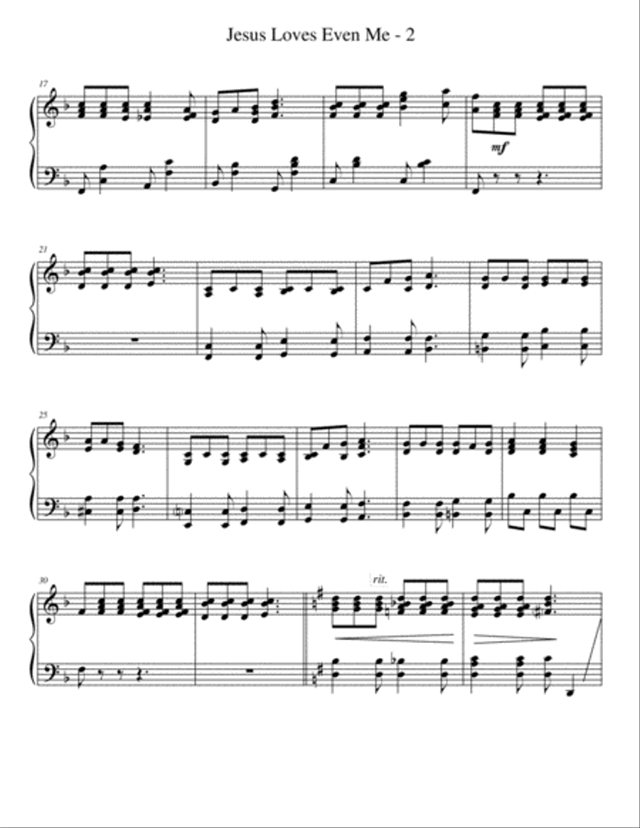 Jesus Loves Even Me Jesus Loves Even Me Piano Solo scores gallery preview page 2