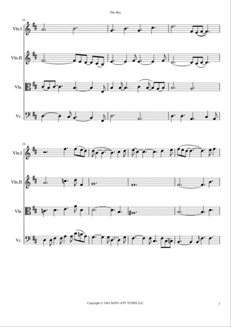 This Boy (ringo's Theme) String Quartet scores gallery preview page 4