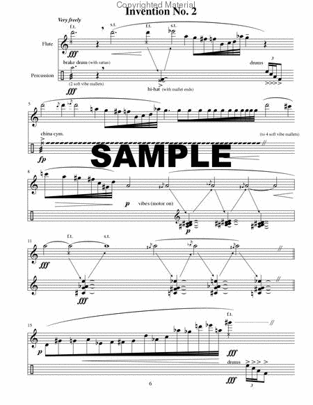 Three Inventions for Flute & Percussion (score & parts) image number null