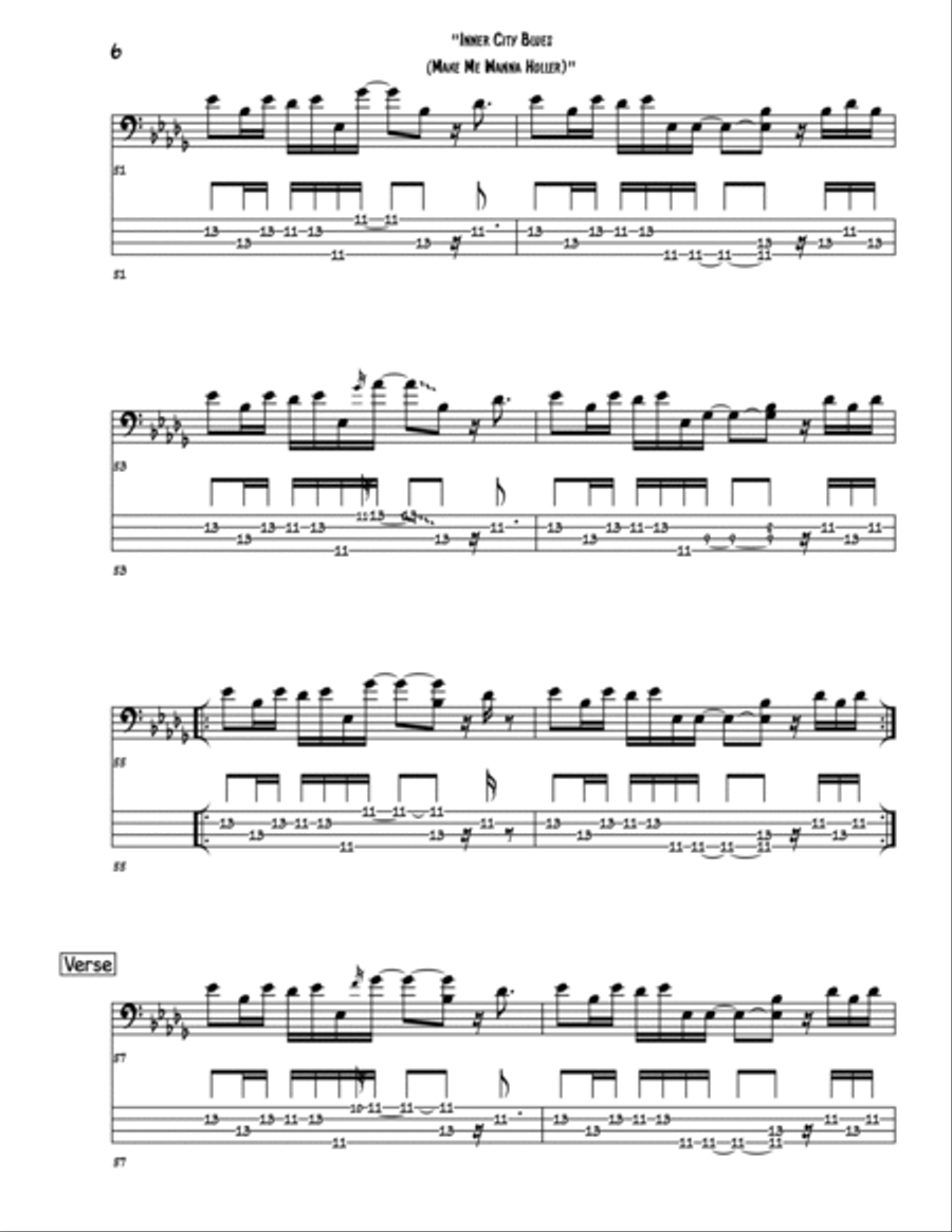 Inner City Blues (make Me Wanna Holler) Bass Guitar scores gallery preview page 6